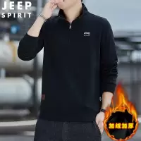 JEEP SPIRIT吉普秋冬立领加绒加厚长袖卫衣男宽松加绒卫衣男