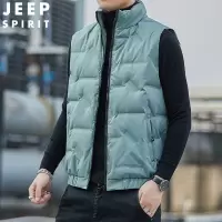 JEEP SPIRIT羽绒马甲男薄羽绒马夹立领短款大码背心羽绒外套