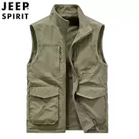 JEEP SPIRIT吉普秋冬双面穿立领马甲背心大码宽松无袖坎肩外套男
