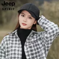 JEEP SPIRIT吉普帽子情侣棒球帽羊皮皮帽简约休闲帽子