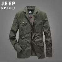 JEEP SPIRIT吉普春秋新款外套男西装领夹克青年休闲宽松上衣工装夹克男