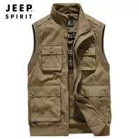 JEEP SPIRIT吉普多袋马甲户外休闲大码旅游外套男钓鱼登山摄影马夹