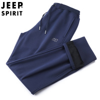 JEEP SPIRIT吉普冬季男士加绒休闲裤中腰松紧长裤直筒运动卫裤