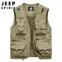 JEEP SPIRIT吉普户外背心钓鱼服男士马甲多口袋无袖坎肩马夹外套