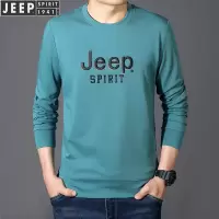 JEEP SPIRIT吉普长袖T恤男秋季新款纯色字母刺绣上衣
