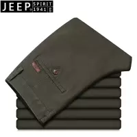 JEEP吉普秋冬男装直筒休闲裤商务宽松中腰弹力大码百搭裤子