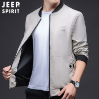 JEEP SPIRIT吉普春秋新款男士外套立领夹克衫男休闲运动宽松中青年男装上衣