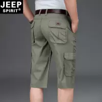 JEEP吉普夏薄款休闲短裤男直筒宽松大码多袋工装休闲弹力修身五分中裤