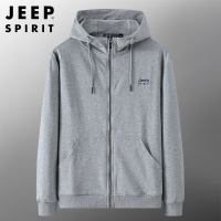 JEEP SPIRIT吉普男士连帽卫衣新款开衫百搭防风外套男运动时尚潮牌中青年薄款上衣