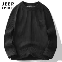 JEEP SPIRIT吉普舒适棉男士毛衣秋冬圆领针织上衣新款潮流宽松套头宽松套头衫