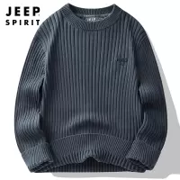 JEEP SPIRIT吉普舒适棉男士毛衣秋冬圆领针织上衣新款潮流宽松套头宽松套头衫