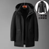 JPDUN活里活面可拆卸新款男士羽绒服男中长款爸爸装中老年405060岁外套