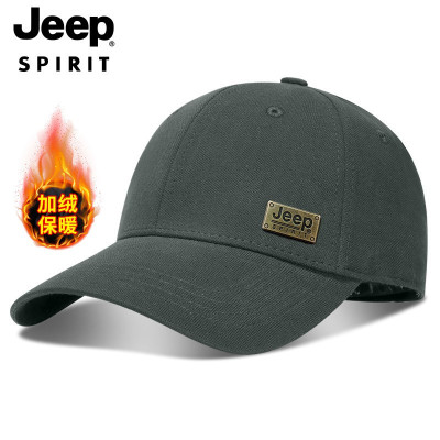 JEEP SPIRIT吉普秋冬新款加绒男式帽子正品时尚简约棒球帽CA0630