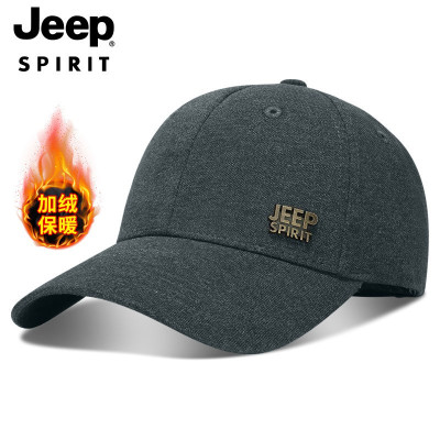 JEEP SPIRIT吉普加绒帽子男冬天保暖帽子棒球帽户外帽子男