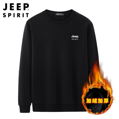 JEEP SPIRIT吉普长袖卫衣男大码宽松加绒衣服潮流男装保暖外套