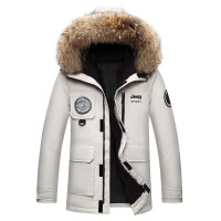 JEEP SPIRIT吉普男士加厚羽绒服中长款连帽大毛领防寒保暖外套
