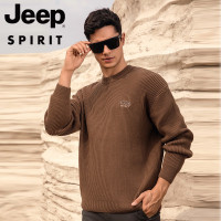 JEEP SPIRIT秋冬季新款毛衣男圆领套头打底衫毛衣宽松宽松潮流