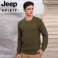 JEEP SPIRIT男士毛衣秋冬季宽松圆领针织保暖上衣新款潮流休闲新