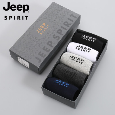 JEEP SPIRIT吉普正品男士中筒袜 5双混合装