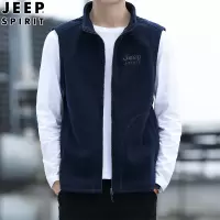 JEEP SPIRIT男士马甲背心男士秋季新款加绒休闲马夹中年抓绒保暖