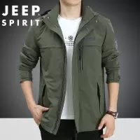 JEEP SPIRIT吉普秋冬新款夹克男宽松大码男士加绒外套户外休闲外衣男