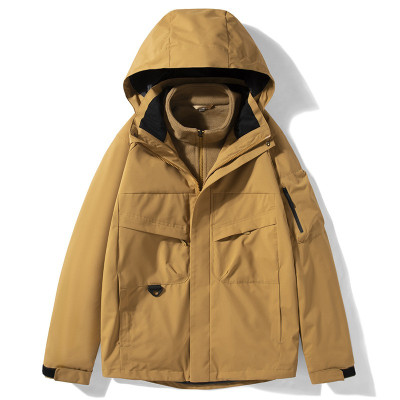 JPDUN吉普盾男装秋冬季三合一冲锋夹克两件套户外运动保暖外套