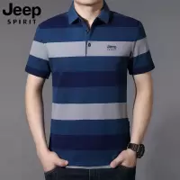 JEEP SPIRIT吉普正品2024夏季半袖T恤男纯棉条纹休闲polo衫