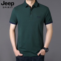 JEEP SPIRIT夏季短袖T恤纯色翻领大码休闲POLO衫