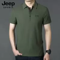JEEP SPIRIT短袖T恤男士夏季薄款潮牌宽松翻领Polo衫