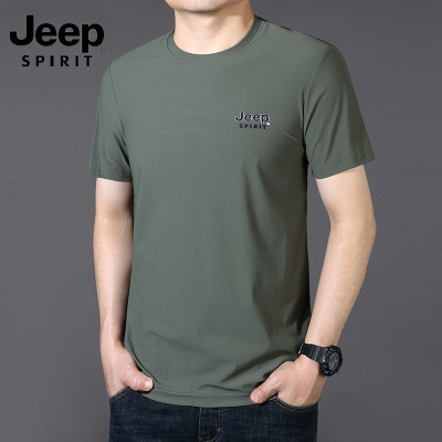 JEEP SPIRIT吉普2024短袖T恤男士夏季圆领薄款体恤冰丝凉感polo衫