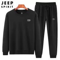 JEEP SPIRIT吉普卫衣男士套装秋冬季新款加绒百搭小脚长裤