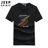 JEEP SPIRIT新款印花短袖T恤男大码棉休闲宽松夏季男装