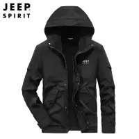 JEEP SPIRIT吉普加绒加厚保暖连帽夹克男冬季男士外套休闲外套