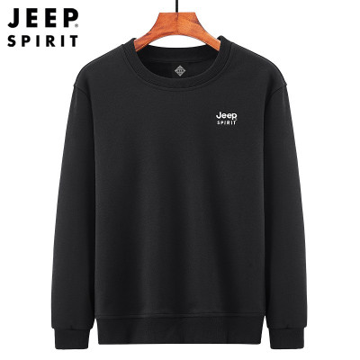 JEEP SPIRIT吉普卫衣圆领冬加绒加厚青年卫衣休闲冬季外套男士