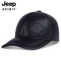 JEEP SPIRIT吉普正品帽子男士真皮牛皮棒球帽A0673