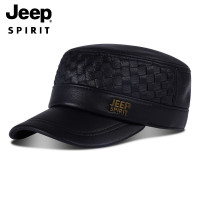 JEEP SPIRIT吉普正品帽子男士真皮羊皮平顶帽A0672