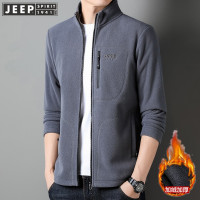 JEEP SPIRIT吉普摇粒绒上衣男户外舒适加厚保暖秋季抓绒休闲立领开衫外套