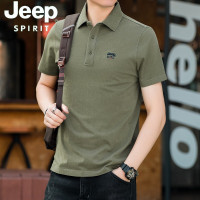 JEEP SPIRIT吉普男士春夏新款纯棉件染做旧复古翻领半袖休闲男POLO