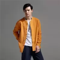 举翼王子盘扣棉麻中国风男装苎麻衬衫休闲民族风上衣
