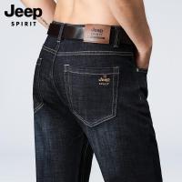 jeep SPIRIT秋季新款牛仔长裤秋冬男士牛仔裤男装裤子直筒休闲商务弹力裤