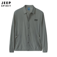 JEEP SPIRIT2024年夏季新款轻薄防晒男士冰丝美式休闲翻领皮肤衣