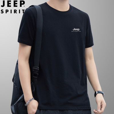 JEEP SPIRIT吉普圆领短袖T恤男士夏季休闲时尚半袖T恤衫