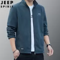 JEEP SPIRIT春秋夹克男士时尚休闲摇粒绒立领开衫吉普外套