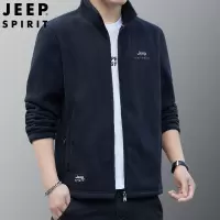 JEEP SPIRIT吉普男士夹克春秋款男士时尚休闲摇粒绒立领开衫外套