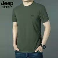 JEEP SPIRIT吉普2025夏季圆领男士短袖T恤舒适棉百搭打底衫