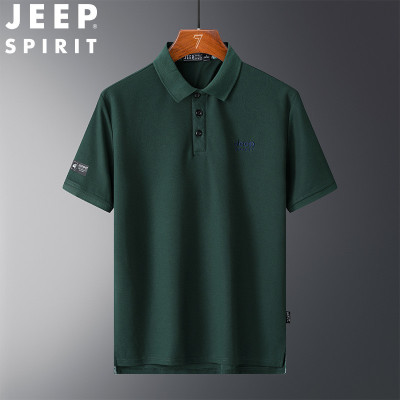 JEEP SPIRIT短袖POLO衫纯色翻领休闲商务短袖T恤