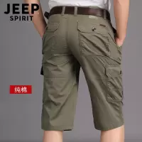 JEEP SPIRIT多口袋工装裤休闲裤纯棉宽松休闲裤子商务七分裤男