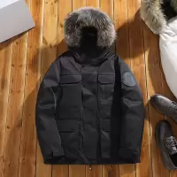 JPDUN新款外贸羽绒服立领连帽户外羽绒服男加厚大毛领