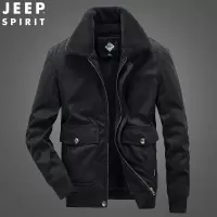 JEEP SPIRIT男士外套秋冬加绒加厚夹克男休闲男装爸爸衣服