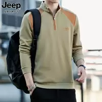 JEEP SPIRIT 男士时尚潮流刺绣上衣百搭休闲拼接卫衣